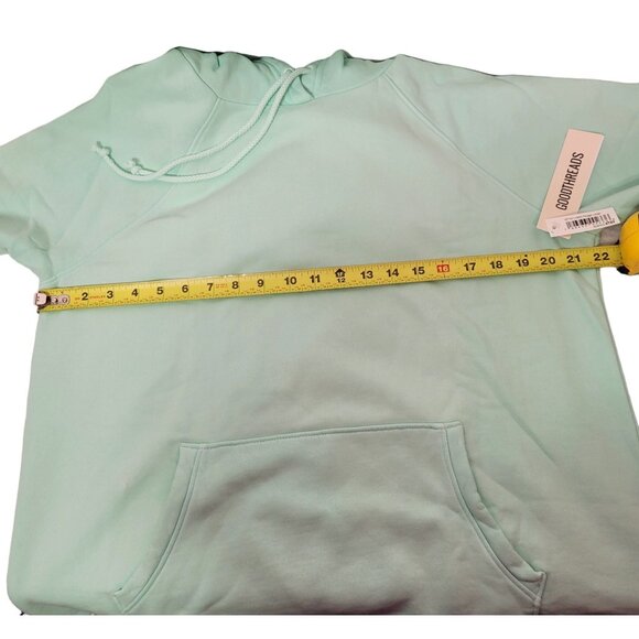Goodthreads Women's Heritage Fleece Seamed Mint Green Hoodie Sweatshirt Large - Picture 12 of 12